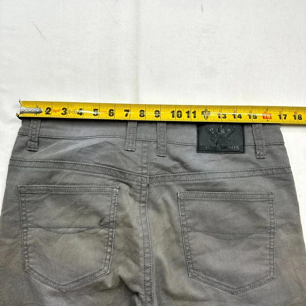 Victorious Jeans Mens Size 32x30 Gray Denim Cotton Blend Straight‎ Stretch